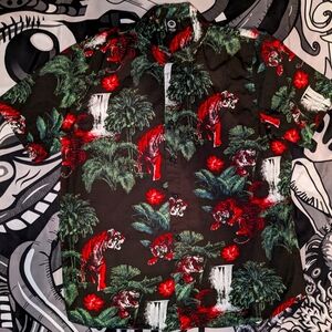 NEFF Jungle Tiger print button down collared shirt M